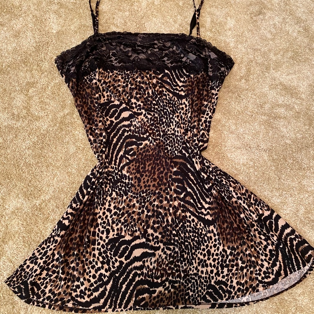 Animal print slip dress
